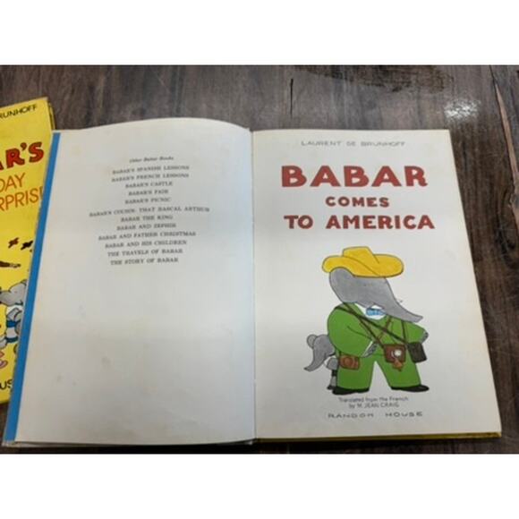 "BABAR" SET OF 4 VTG Children's Books Elephant Adventure Baby Shower Made in USA - Picture 15 of 16